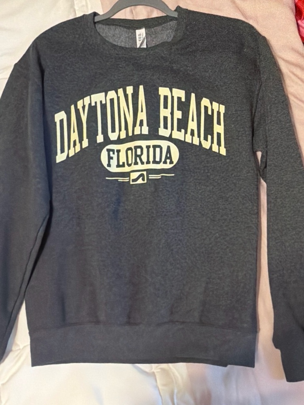 Daytona Beach Florida Graphic Crewneck Sweater - Charcoal
